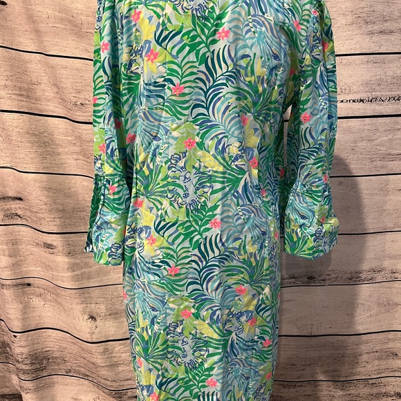 Lilly Pulitzer Danika Tunic Dress Tropical Romantic Floral Flowy Beach Cruise - Picture 4 of 8